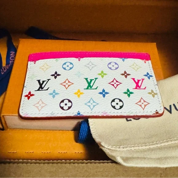 Louis Vuitton Murakami multicolor White and Pink Card Holder New in box - Picture 4 of 9